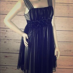 Youth Girls Size 14 Black/White Sheer Dress